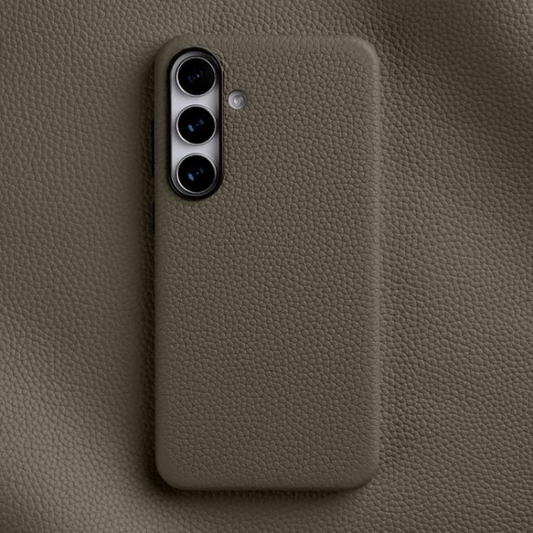 Custodia in vera pelle con texture litchi per Samsung Galaxy S25, S25+ e S25