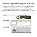Custodia magnetica con motivo zampa di gatto per iPhone 15 Pro