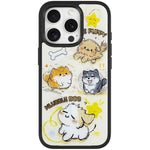 Custodia magnetica con motivo cane per iPhone 15 Pro e 15 Pro Max