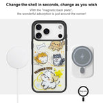 Custodia magnetica con motivo cane per iPhone 15 Pro e 15 Pro Max