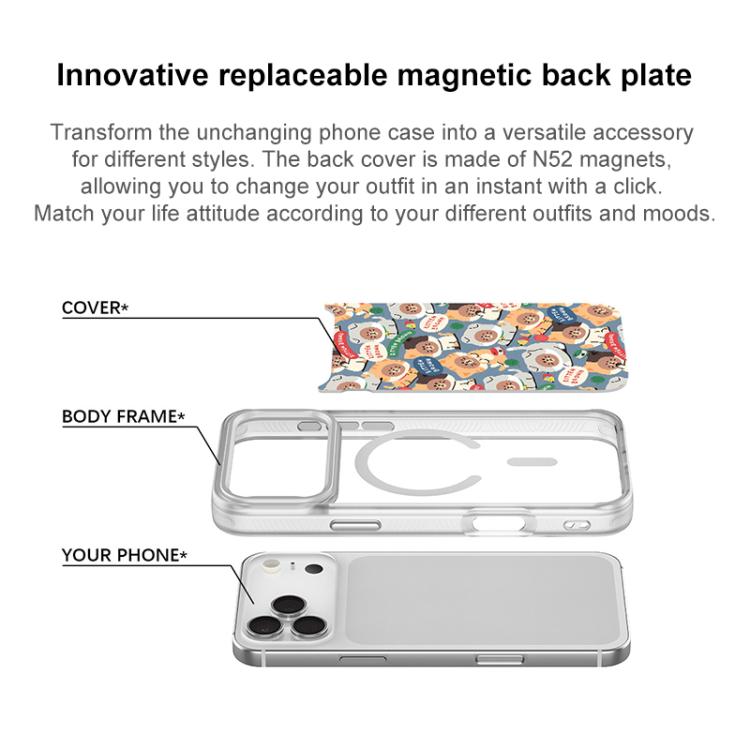 Custodia magnetica con motivo cane per iPhone 15 Pro e 15 Pro Max