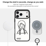 Custodia magnetica con motivo ragazza per iPhone 15 e 16