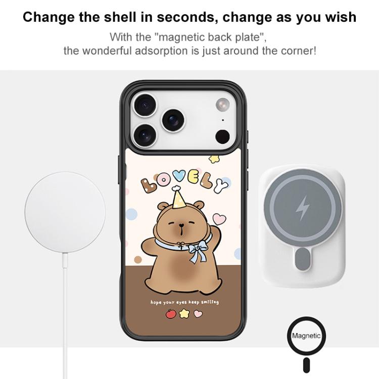 Custodia magnetica con motivo capibara per iPhone