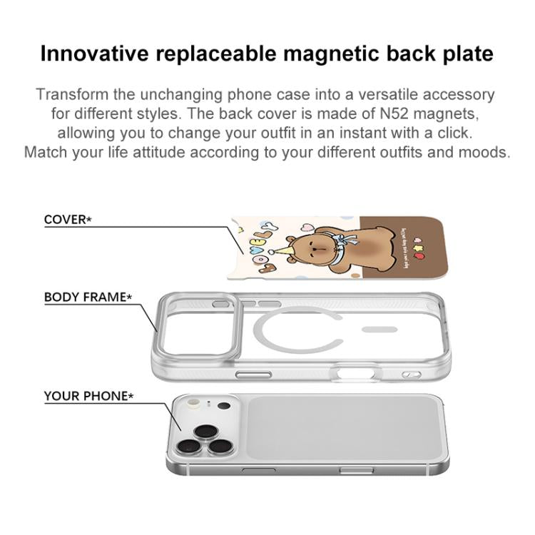 Custodia magnetica con motivo capibara per iPhone