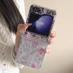 Custodia trasparente con motivo floreale rosa per Samsung Galaxy Z Flip7 5G