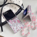 Custodia trasparente con motivo floreale rosa per Samsung Galaxy Z Flip7 5G