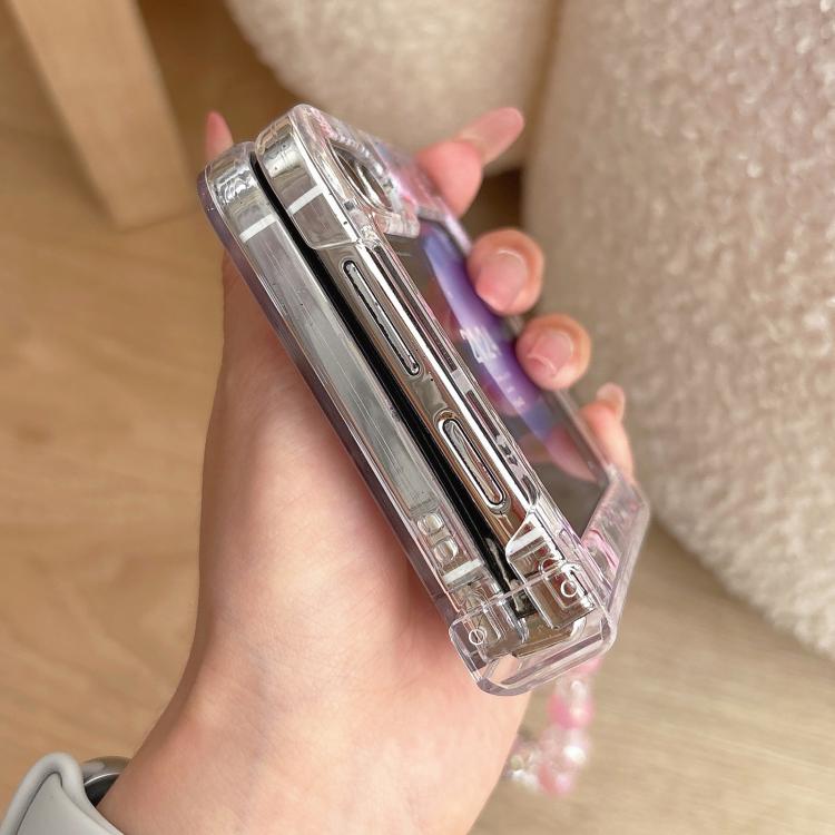 Custodia trasparente con motivo floreale rosa per Samsung Galaxy Z Flip7 5G