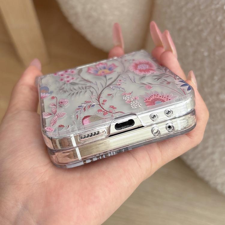 Custodia trasparente con motivo floreale rosa per Samsung Galaxy Z Flip7 5G