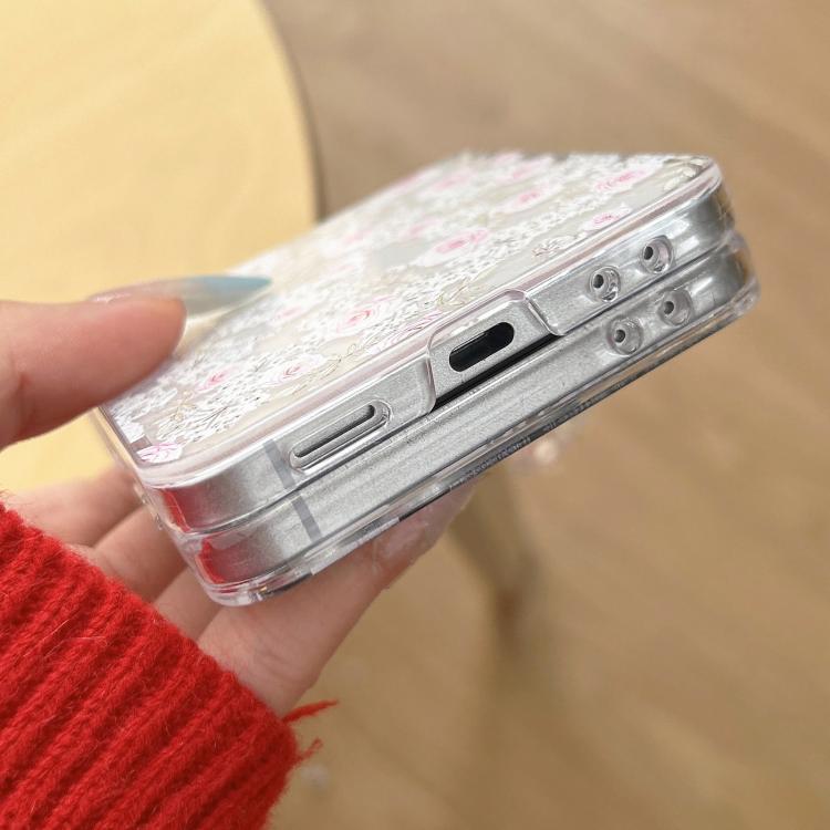 Custodia per telefono con motivo giardino di rose rosa e cinturino per Samsung