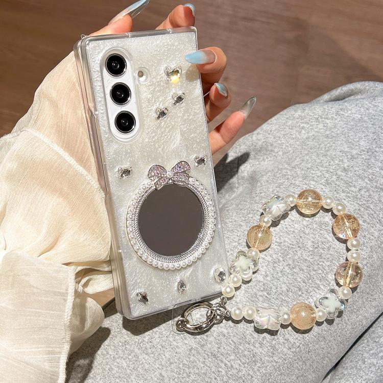 Custodia specchio argento con cinturino per Samsung Galaxy Z