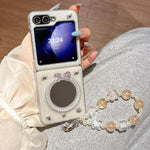Custodia specchio argento con cinturino per Samsung Galaxy Z