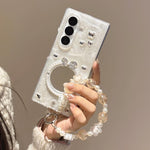 Custodia specchio argento con cinturino per Samsung Galaxy Z