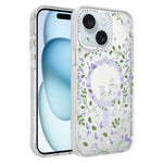 Custodia magnetica glitter floreale per iPhone 15 Pro Max