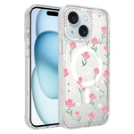 Custodia magnetica glitter floreale per iPhone 15 Pro Max