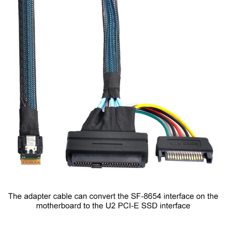 Cavo adattatore SFF-8654SlimSAS a SFF8639U.2 per SSD NVMe 0,7m