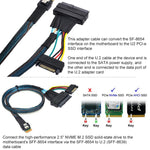 Cavo adattatore SFF-8654SlimSAS a SFF8639U.2 per SSD NVMe 0,7m