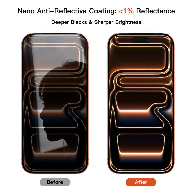 Pellicola vetro temperato antiriflesso per iPhone 17 Pro Max