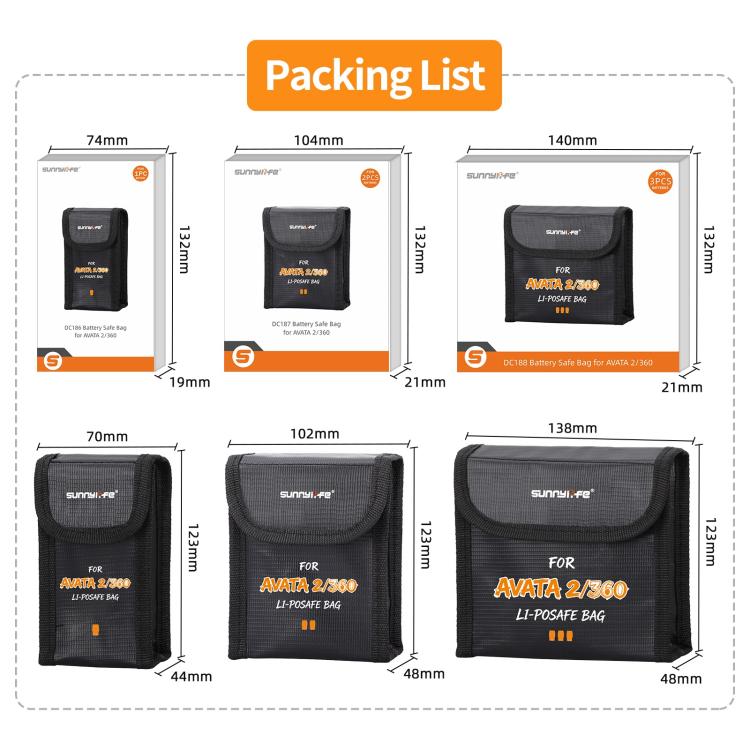 Borsa antideflagrante per batterie DJI Avata 2 / 360