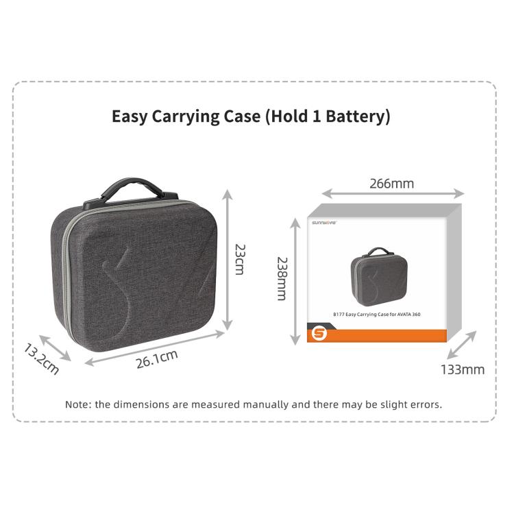 Borsa rigida Sunnylife per DJI Avata 360 27x24x14 cm