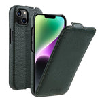 Custodia in vera pelle con apertura magnetica per iPhone