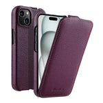 Custodia in vera pelle con apertura magnetica per iPhone