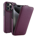 Custodia in vera pelle con apertura magnetica per iPhone