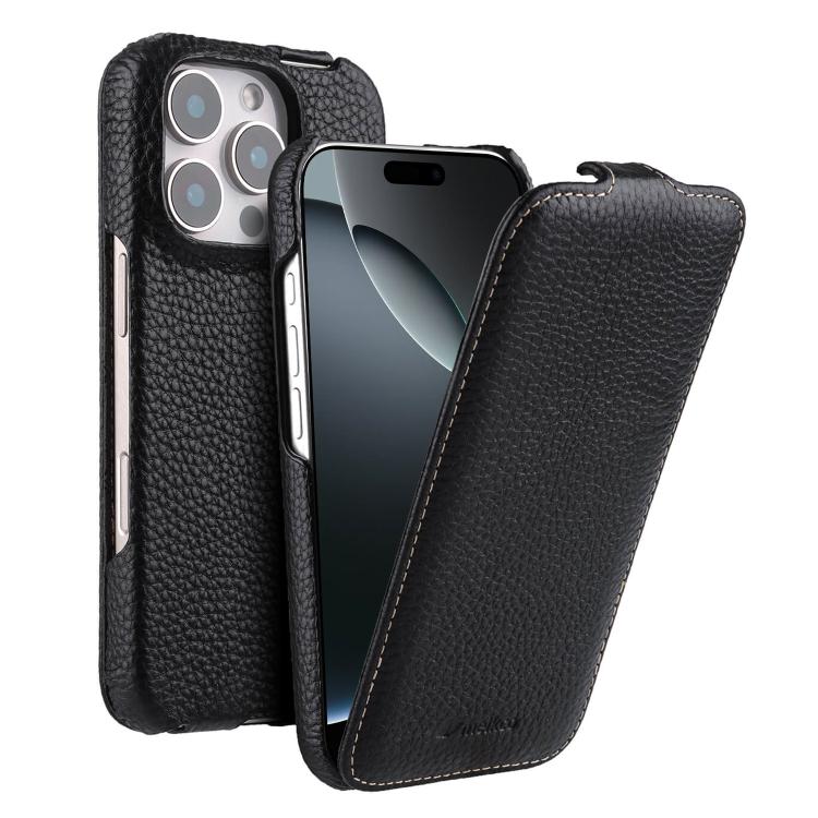Custodia in vera pelle con apertura magnetica per iPhone