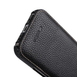 Custodia in vera pelle con apertura magnetica per iPhone