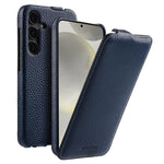 Custodia in vera pelle con motivo litchi e apertura magnetica per Samsung Galaxy