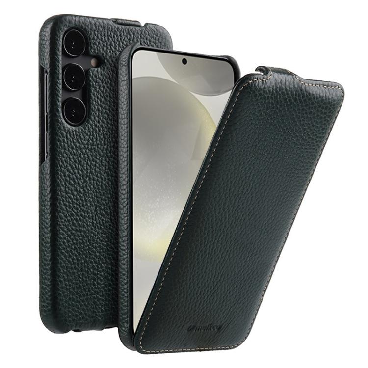 Custodia in vera pelle con motivo litchi e apertura magnetica per Samsung Galaxy