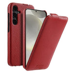 Custodia in vera pelle con motivo litchi e apertura magnetica per Samsung Galaxy