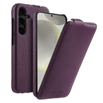 Custodia in vera pelle con motivo litchi e apertura magnetica per Samsung Galaxy