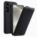 Custodia in vera pelle con motivo litchi e apertura magnetica per Samsung Galaxy