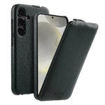 Custodia in vera pelle con motivo litchi e apertura magnetica per Samsung Galaxy