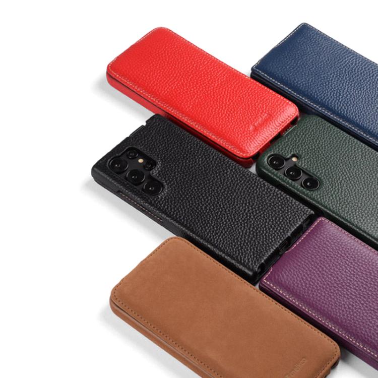 Custodia in vera pelle con motivo litchi e apertura magnetica per Samsung Galaxy