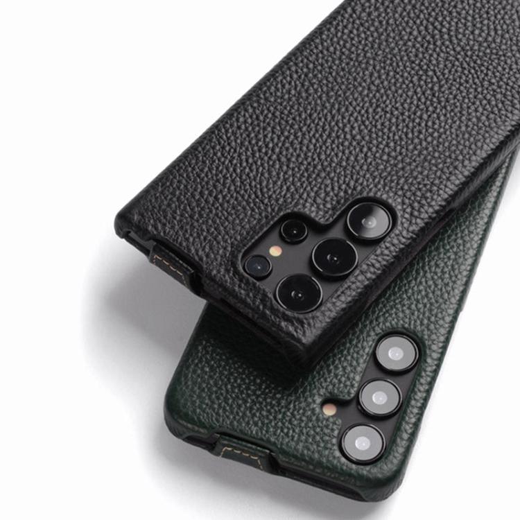 Custodia in vera pelle con motivo litchi e apertura magnetica per Samsung Galaxy