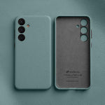Custodia in vera pelle con texture litchi e cornice metallica per Samsung Galaxy