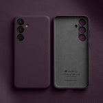 Custodia in vera pelle con texture litchi e cornice metallica per Samsung Galaxy