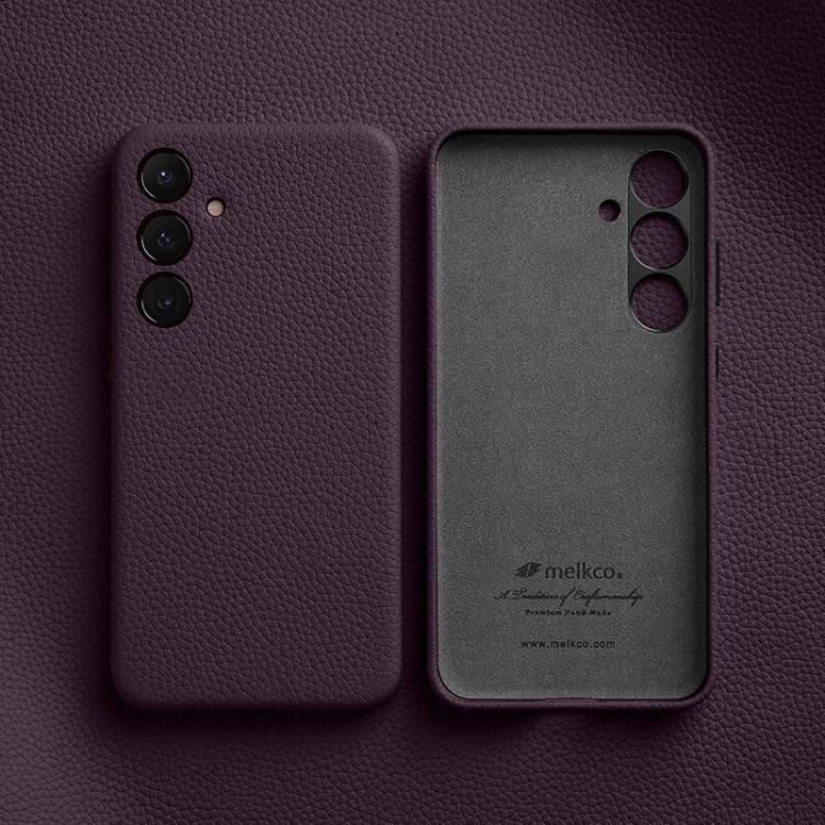 Custodia in vera pelle con texture litchi e cornice metallica per Samsung Galaxy
