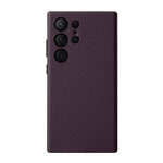 Custodia in vera pelle con texture litchi e cornice metallica per Samsung Galaxy