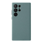 Custodia in vera pelle con texture litchi e cornice metallica per Samsung Galaxy