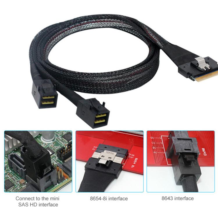 Cavo SlimSAS SFF-86548X a 2 x SFF-86434X 0,5-0,8m