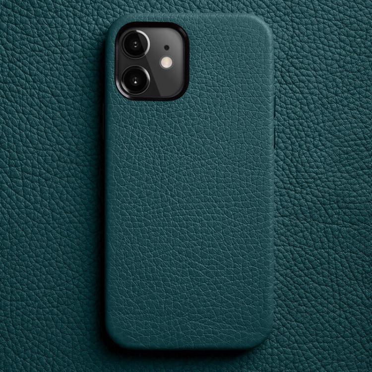 Custodia in vera pelle per iPhone 13 e 12 con cornice metallica