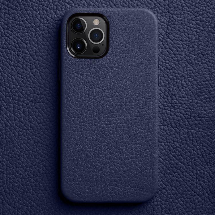 Custodia in vera pelle per iPhone 13 e 12 con cornice metallica