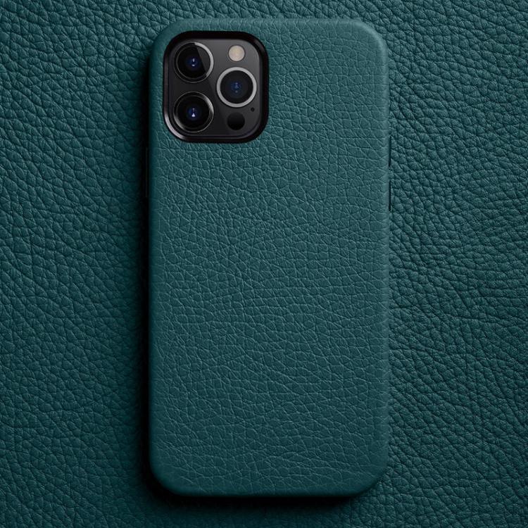 Custodia in vera pelle per iPhone 13 e 12 con cornice metallica