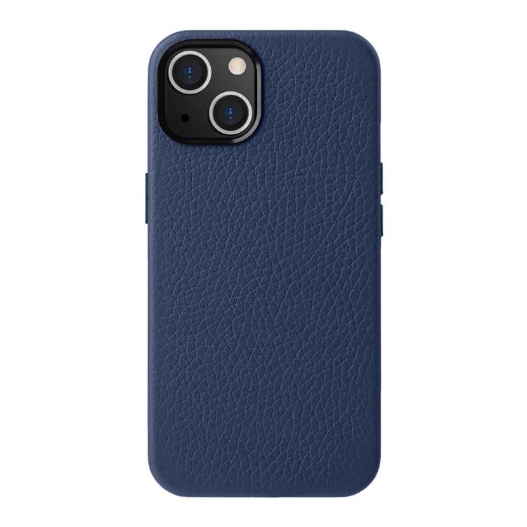 Custodia in vera pelle per iPhone 13 e 12 con cornice metallica
