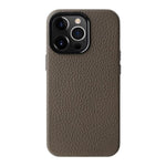 Custodia in vera pelle con cornice metallica per iPhone 14 Pro