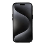 Custodia in vera pelle per iPhone 15 Pro Max con cornice metallic