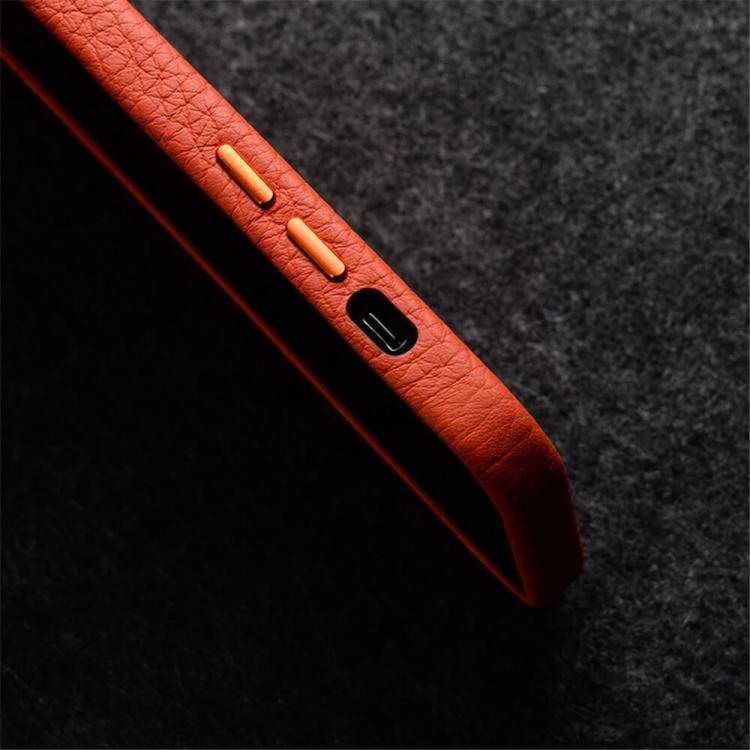 Custodia in vera pelle per iPhone 15 Pro Max con cornice metallic