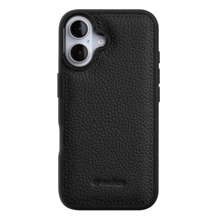 Custodia in vera pelle con texture litchi per iPhone 16